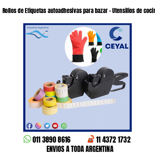 Rollos de Etiquetas autoadhesivas para bazar – Utensilios de cocina