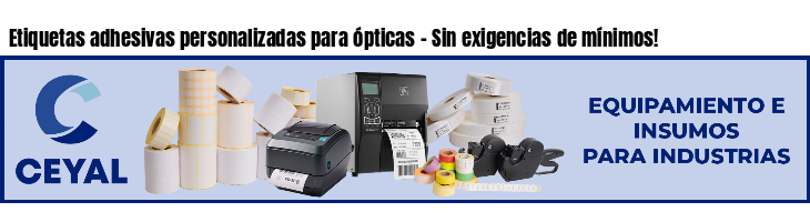 Etiquetas adhesivas personalizadas para ópticas - Sin exigencias de mínimos!
