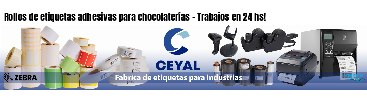 Rollos de etiquetas adhesivas para chocolaterías - Trabajos en 24 hs!
