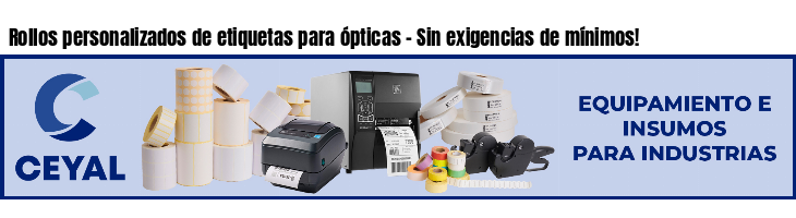 Rollos personalizados de etiquetas para ópticas - Sin exigencias de mínimos!