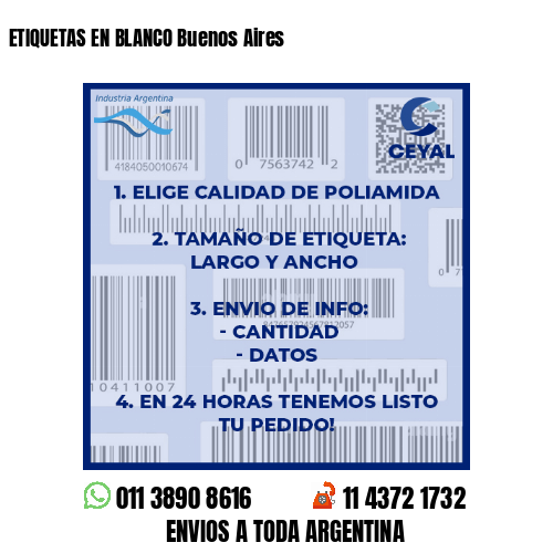 ETIQUETAS EN BLANCO Buenos Aires