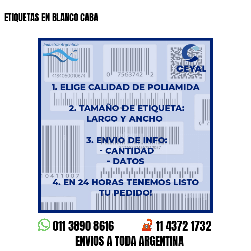 ETIQUETAS EN BLANCO CABA
