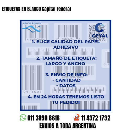 ETIQUETAS EN BLANCO Capital Federal