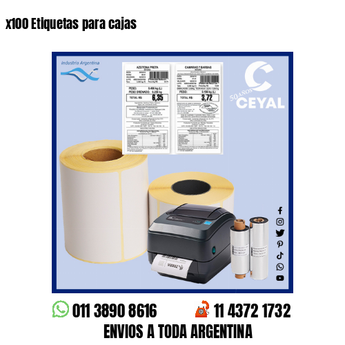 x100 Etiquetas para cajas