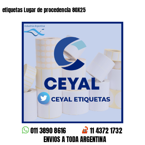 etiquetas Lugar de procedencia 80X25