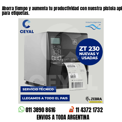 Ahorra tiempo y aumenta tu productividad con nuestra pistola aplicadora de hilos para etiquetas.