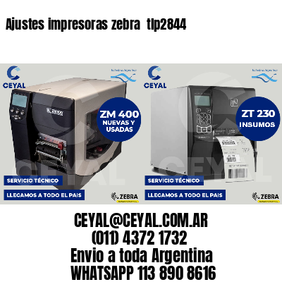 Ajustes impresoras zebra  tlp2844