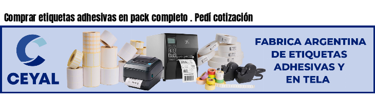 Comprar etiquetas adhesivas en pack completo . Pedí cotización