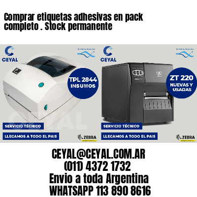 Comprar etiquetas adhesivas en pack completo . Stock permanente