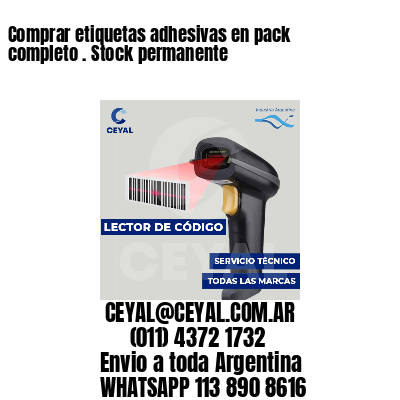 Comprar etiquetas adhesivas en pack completo . Stock permanente