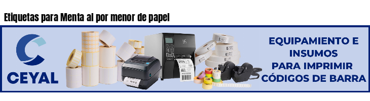 Etiquetas para Menta al por menor de papel