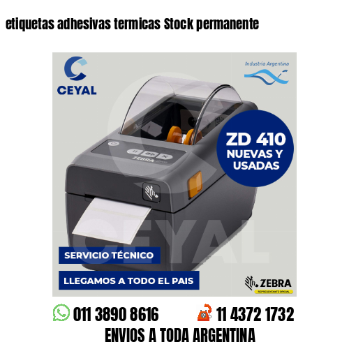 etiquetas adhesivas termicas Stock permanente