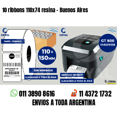 10 ribbons 110x74 resina - Buenos Aires