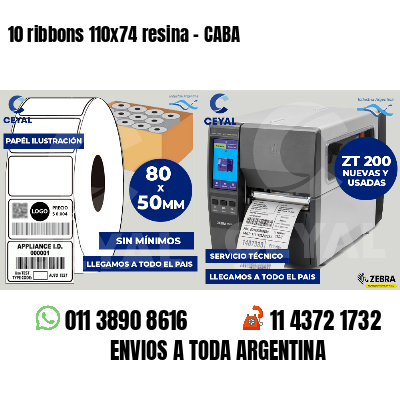 10 ribbons 110x74 resina - CABA