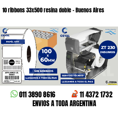 10 ribbons 33x500 resina doble - Buenos Aires