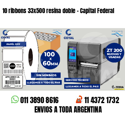 10 ribbons 33x500 resina doble - Capital Federal