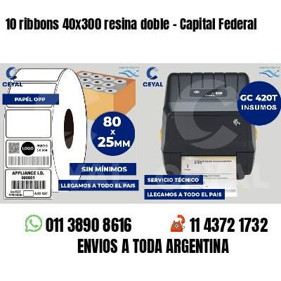 10 ribbons 40x300 resina doble - Capital Federal