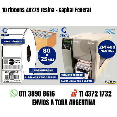 10 ribbons 40x74 resina - Capital Federal