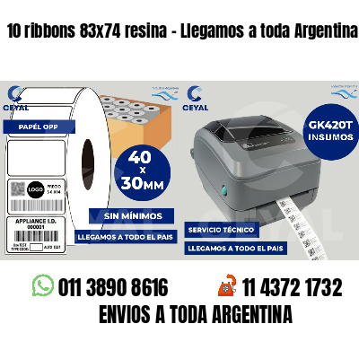 10 ribbons 83x74 resina - Llegamos a toda Argentina