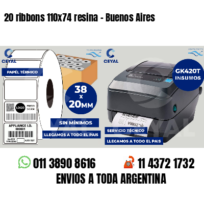 20 ribbons 110x74 resina - Buenos Aires