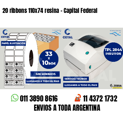 20 ribbons 110x74 resina - Capital Federal