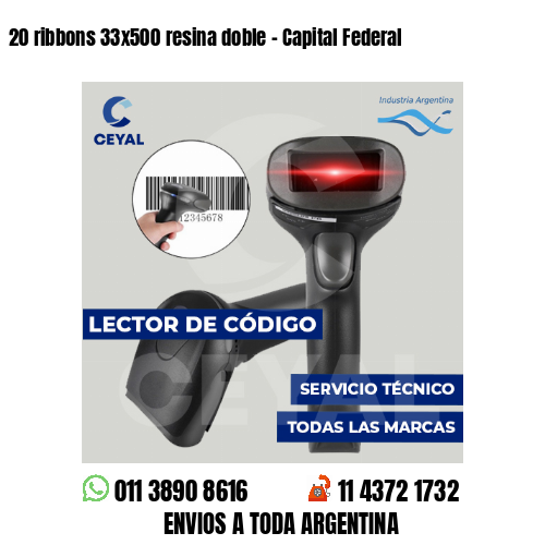 20 ribbons 33x500 resina doble - Capital Federal