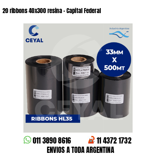 20 ribbons 40×300 resina – Capital Federal