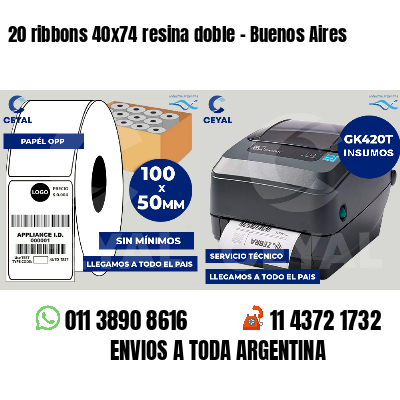 20 ribbons 40x74 resina doble - Buenos Aires