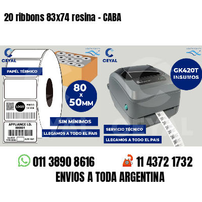 20 ribbons 83x74 resina - CABA