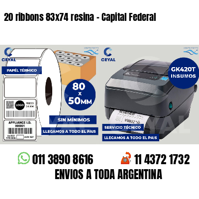 20 ribbons 83x74 resina - Capital Federal