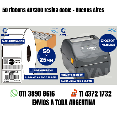 50 ribbons 40x300 resina doble - Buenos Aires