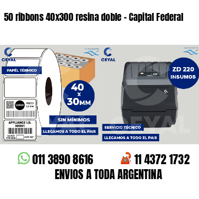 50 ribbons 40x300 resina doble - Capital Federal
