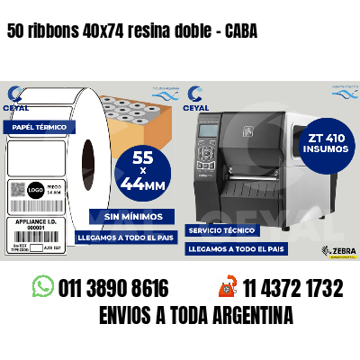 50 ribbons 40x74 resina doble - CABA