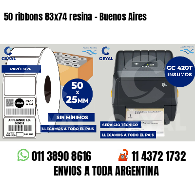 50 ribbons 83x74 resina - Buenos Aires
