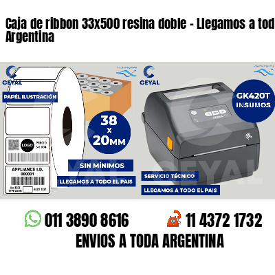 Caja de ribbon 33x500 resina doble - Llegamos a toda Argentina