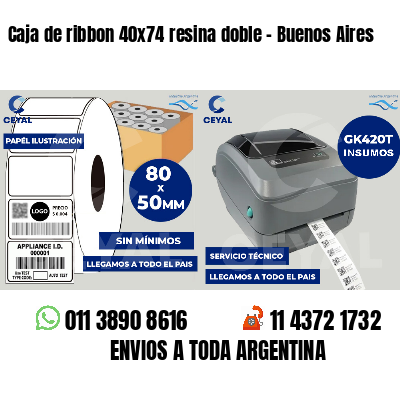 Caja de ribbon 40x74 resina doble - Buenos Aires