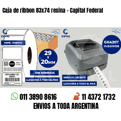 Caja de ribbon 83x74 resina - Capital Federal