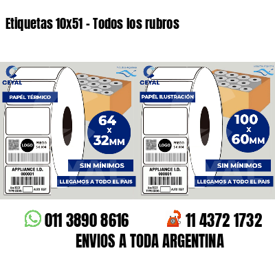 Etiquetas 10x51 - Todos los rubros