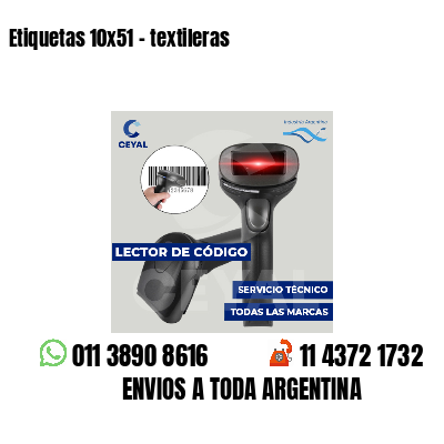 Etiquetas 10x51 - textileras