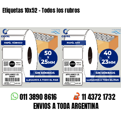 Etiquetas 10x52 - Todos los rubros