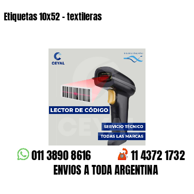 Etiquetas 10x52 - textileras