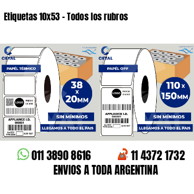 Etiquetas 10x53 - Todos los rubros