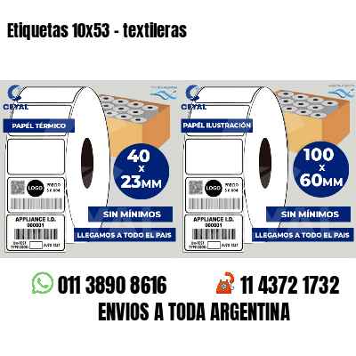 Etiquetas 10x53 - textileras
