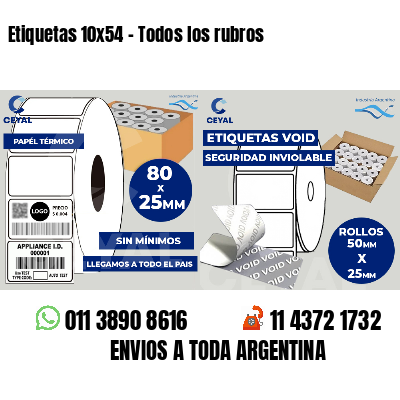Etiquetas 10x54 - Todos los rubros