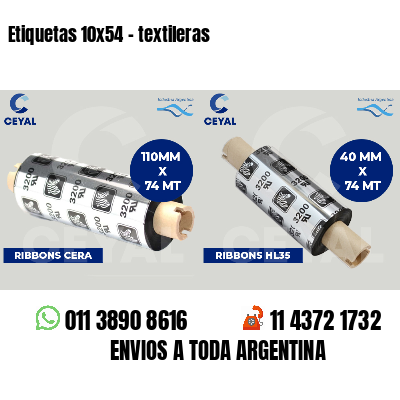Etiquetas 10x54 - textileras