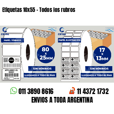 Etiquetas 10x55 - Todos los rubros