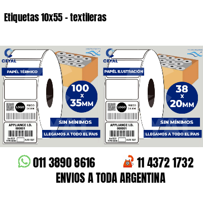 Etiquetas 10x55 - textileras
