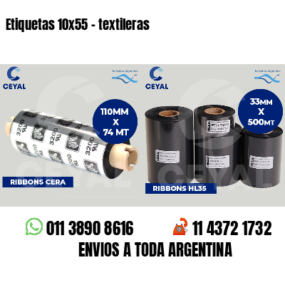 Etiquetas 10x55 - textileras