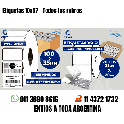 Etiquetas 10x57 - Todos los rubros