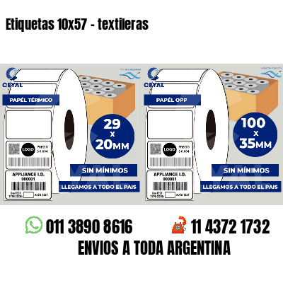 Etiquetas 10x57 - textileras